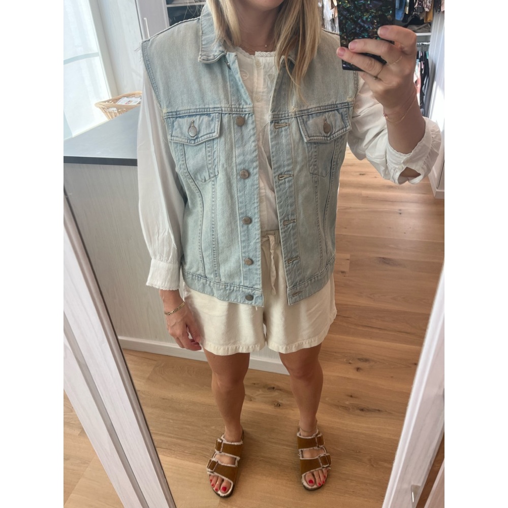 J Brand Light-Wash Denim Vest